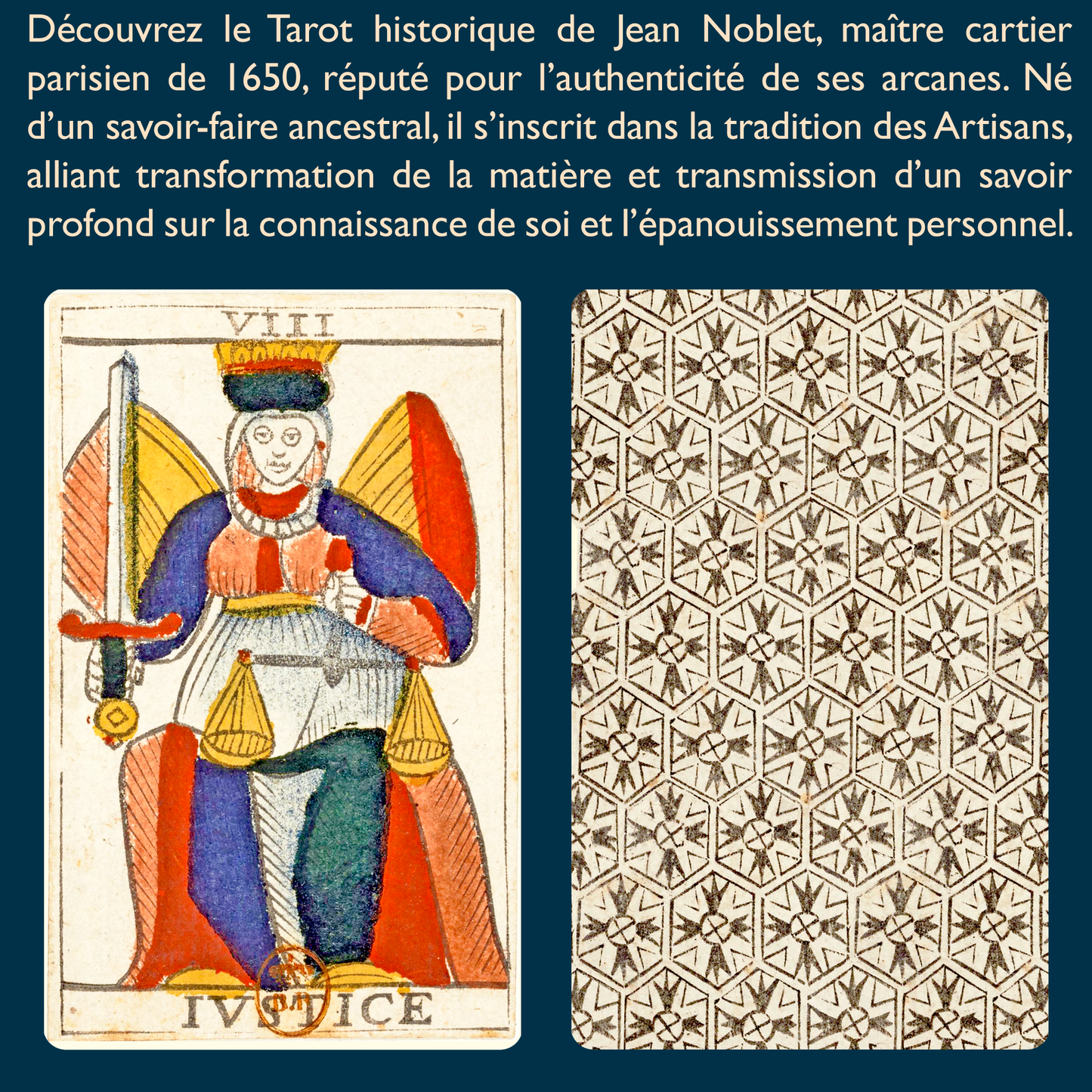 Tarot historique de Jean Noblet 1650 à Paris- Edition - 78 cartes