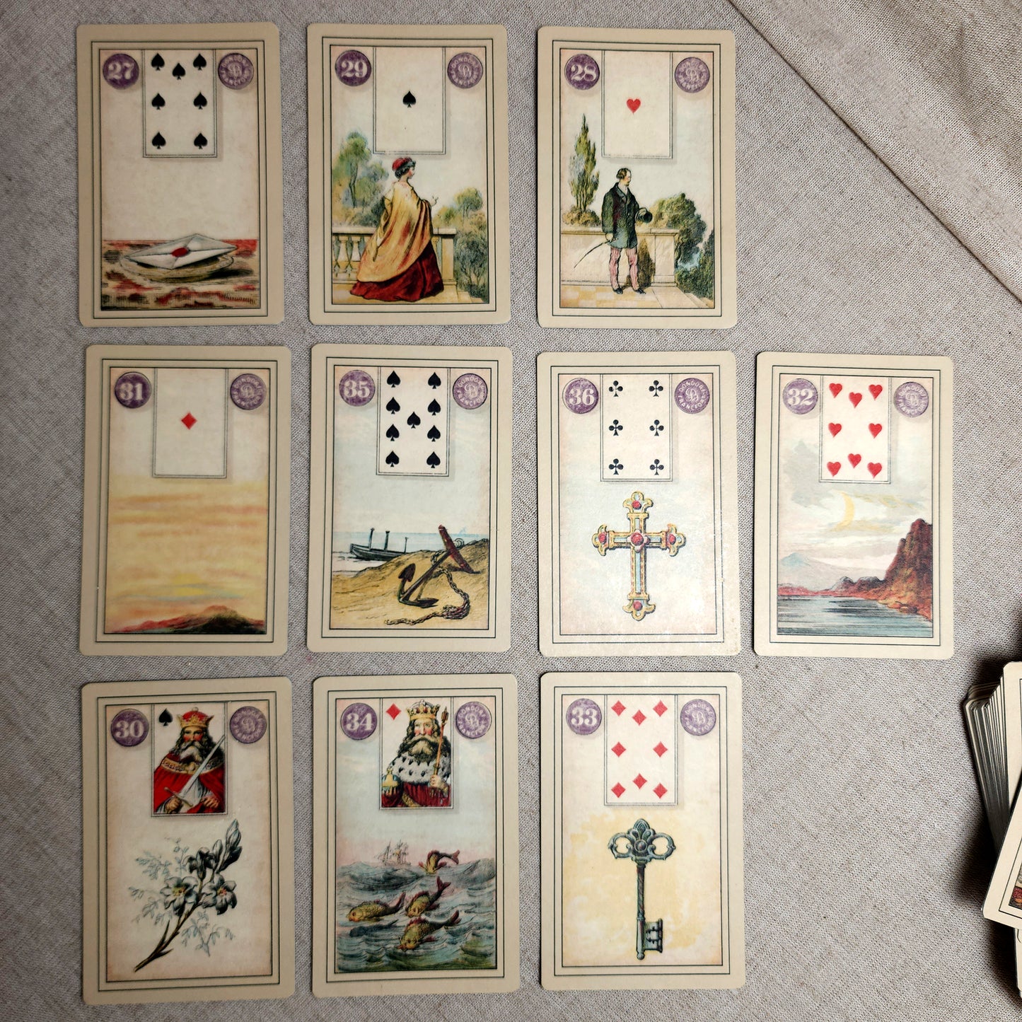 Oracle Dondorf Lenormand- Reproduction - Edition artisanale 36 cartes